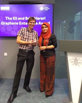 Dr Beenish Siddique at The Eli and Britt Harai Graphene Enterprise Award July 2019